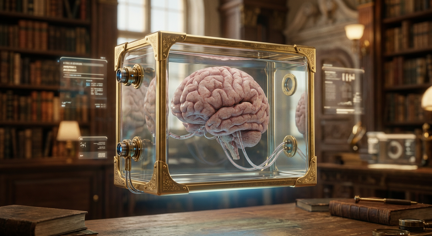 Simon Wright — le Cerveau vivant dans sa boîte de cristal et d'or